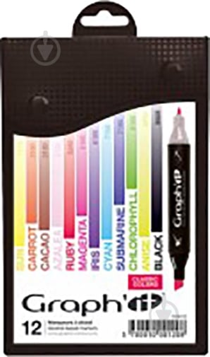 Набор маркеров Graph'it Classic 12шт. GI00120 разноцветный - фото 1