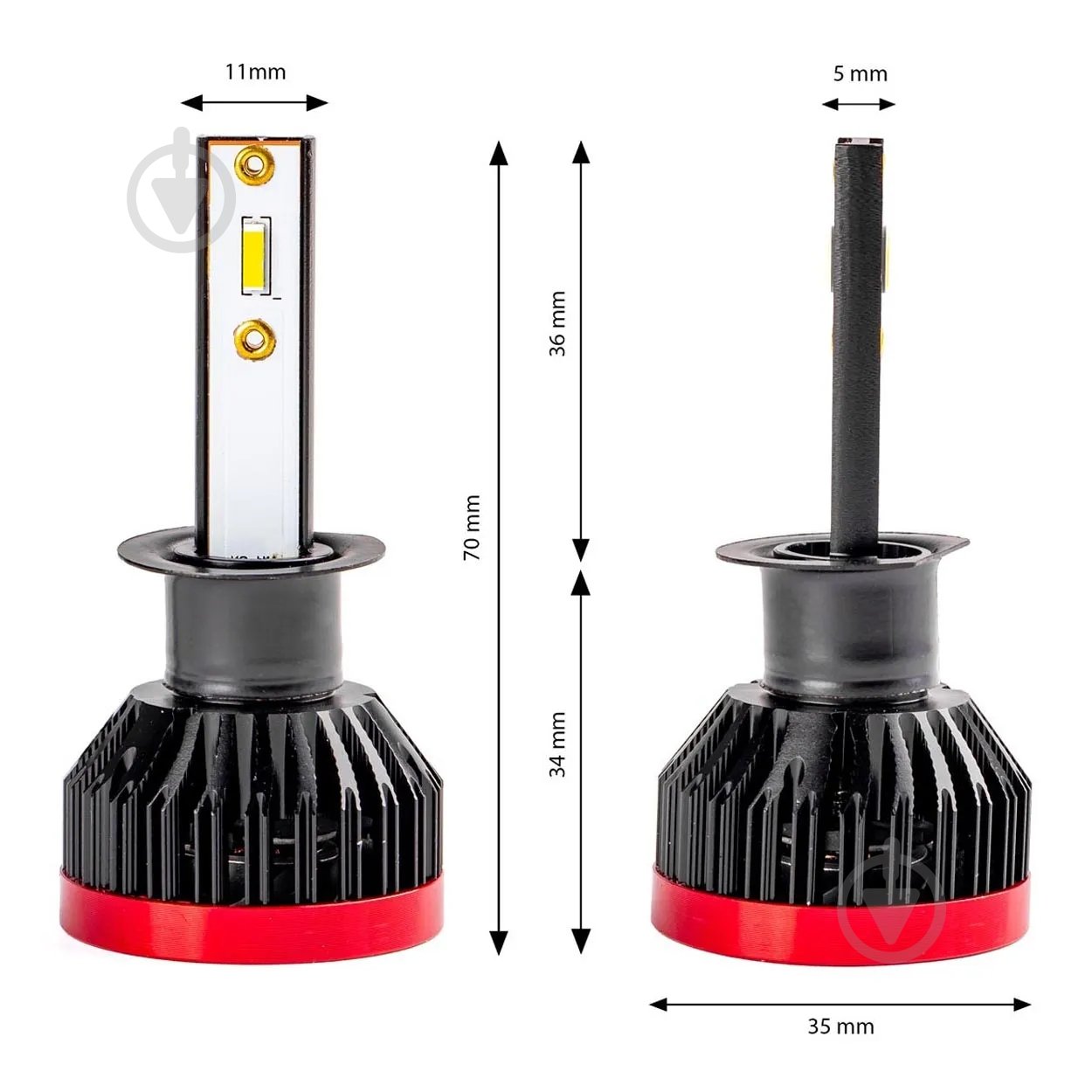 Автолампа світлодіодна AMiO BF H1 50 Вт 2 шт. (02240) - фото 3