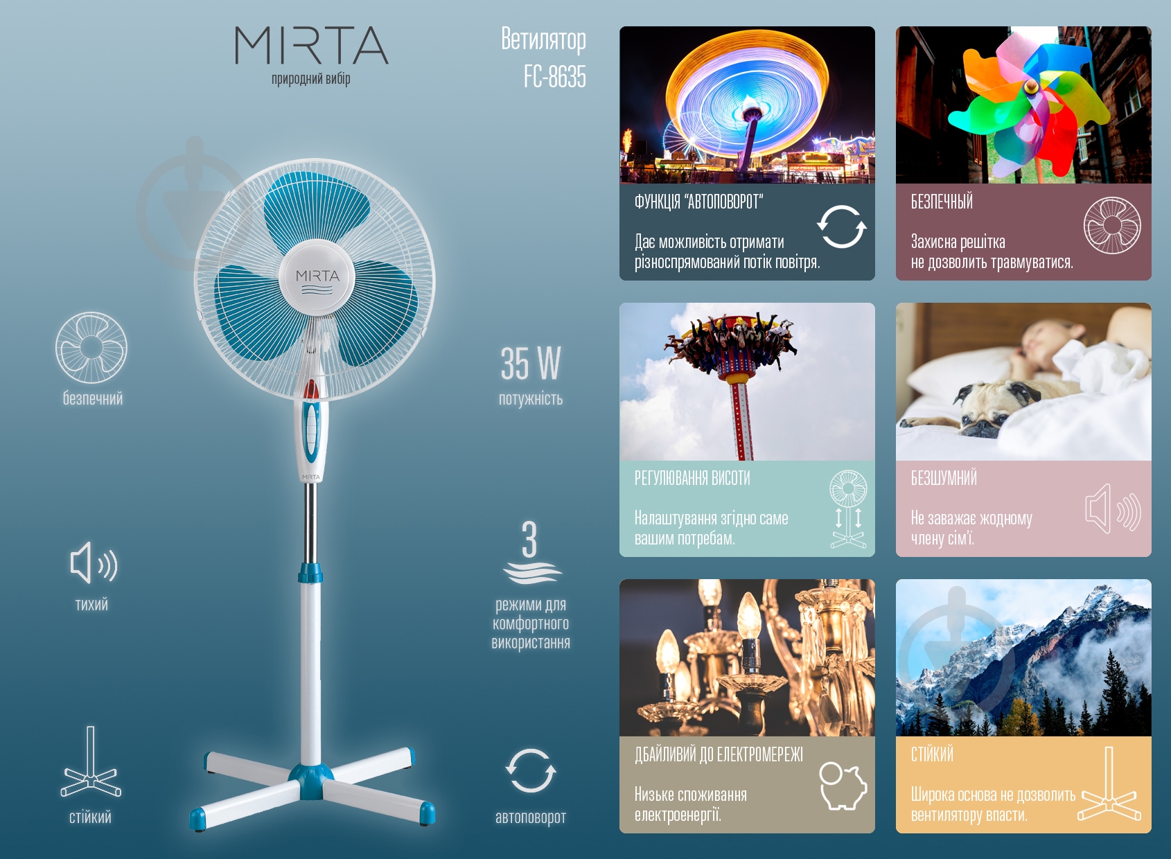 Вентилятор Mirta FC-8635 - фото 12