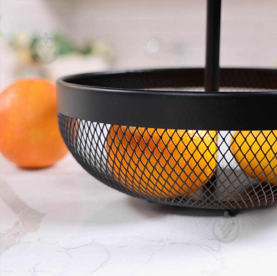 Кошик для фруктів Flamberg Premium подвійний Fernie 46х29,5 см чорний металевий - фото 7 Кошик для фруктів Flamberg Premium подвійний Fernie 46х29,5 см чорний металевий - фото 7