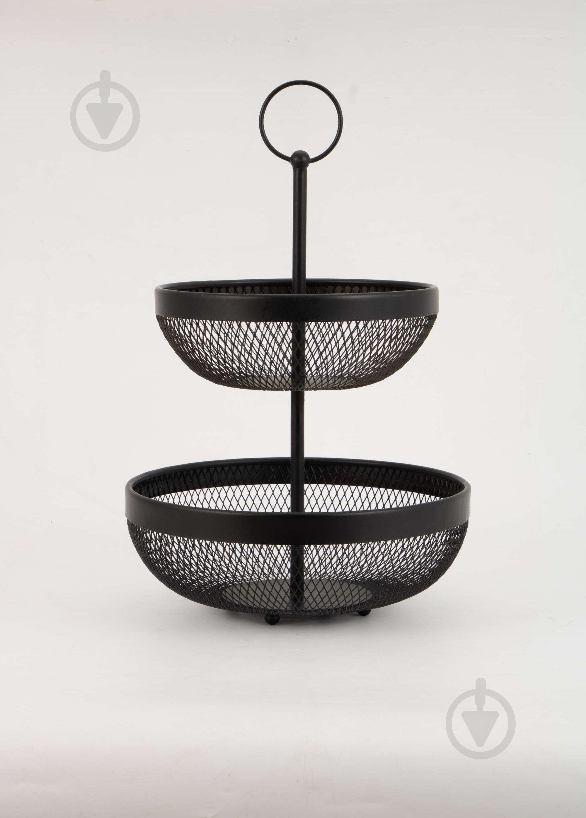 Кошик для фруктів Flamberg Premium подвійний Fernie 46х29,5 см чорний металевий - фото 5 Кошик для фруктів Flamberg Premium подвійний Fernie 46х29,5 см чорний металевий - фото 5