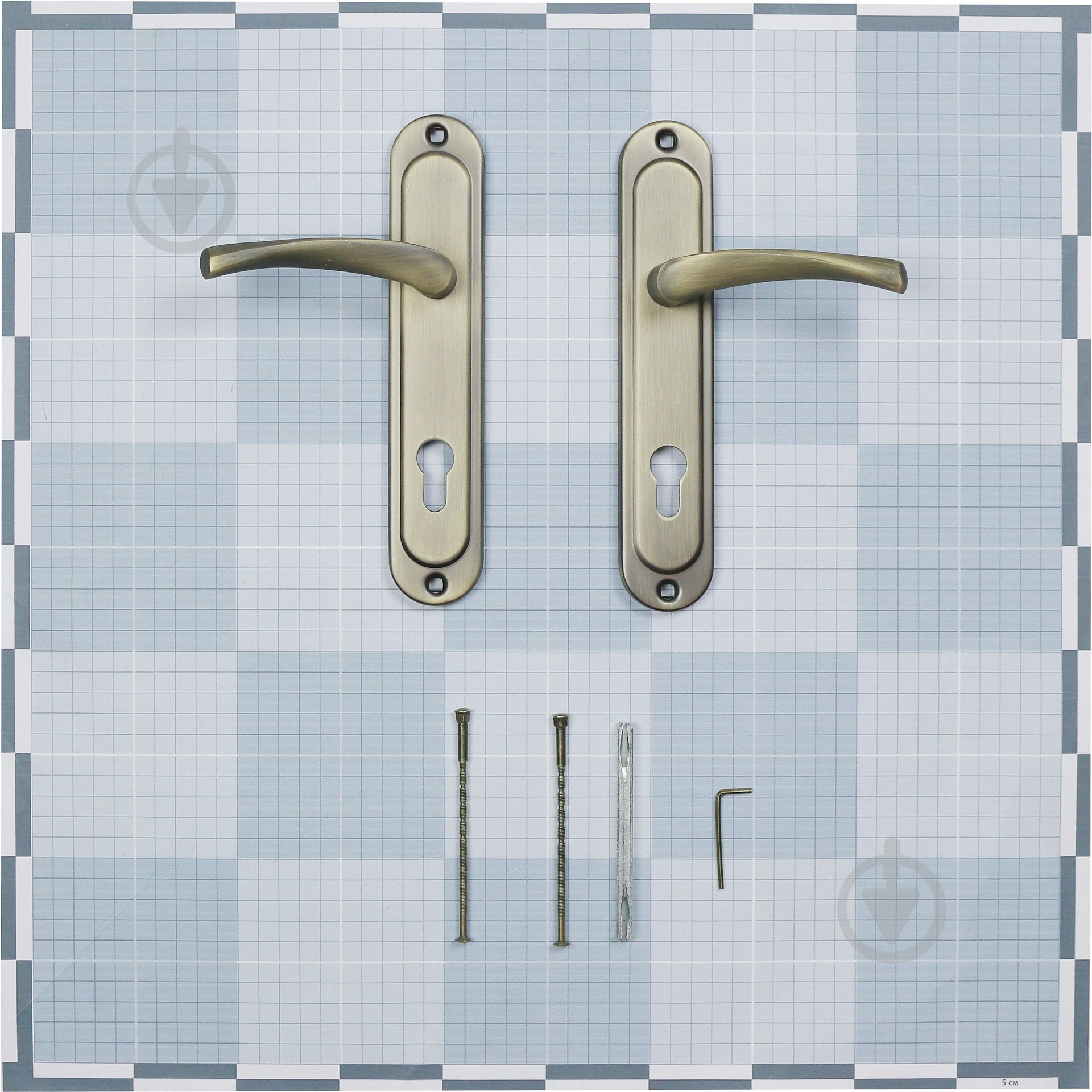 Ручка на планці Bruno bravo PZ 85 мм антична латунь - фото 2