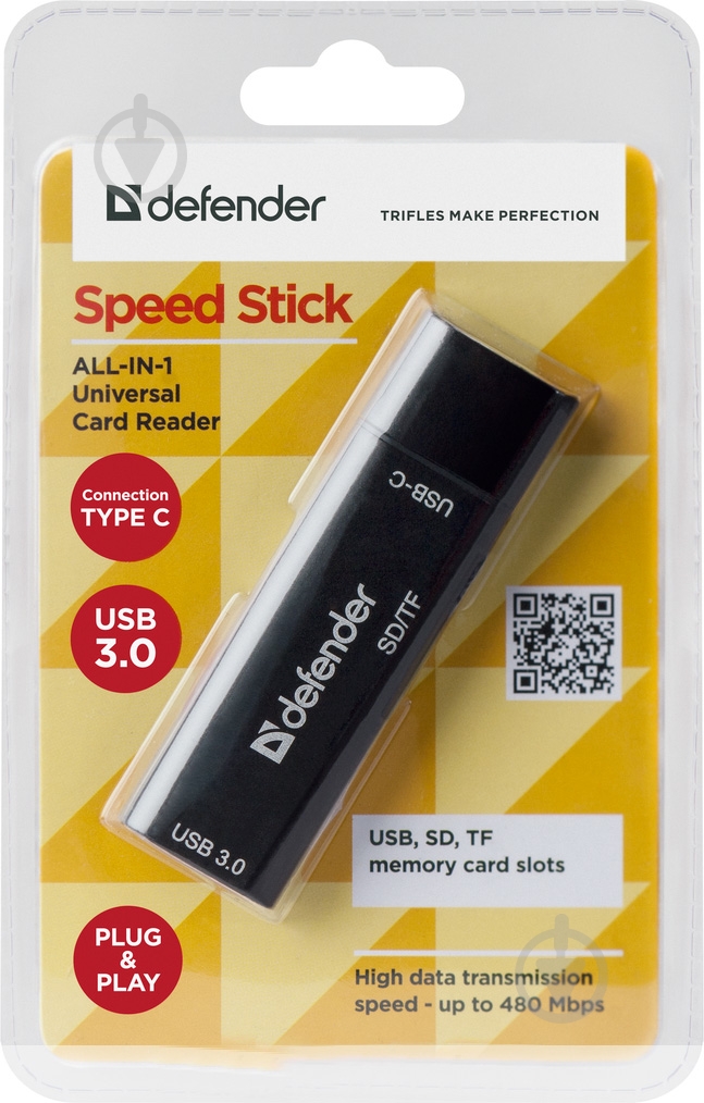Кардрідер Defender Speed Stick USB3.1 Type-C - USB/SD/TF 83205 - фото 3
