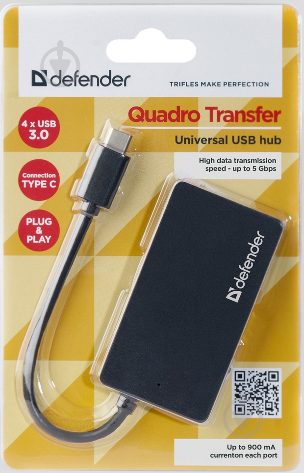 USB-хаб Defender Quadro Transfer USB3.1 Type-C - USB3.0, 4-port - фото 3 USB-хаб Defender Quadro Transfer USB3.1 Type-C - USB3.0, 4-port - фото 3