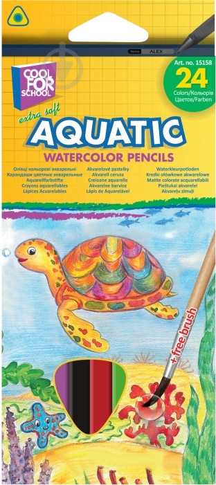 Карандаши цветные акварельные Aquatic Extra Soft 24 шт. CF15158 Cool For School - фото 1