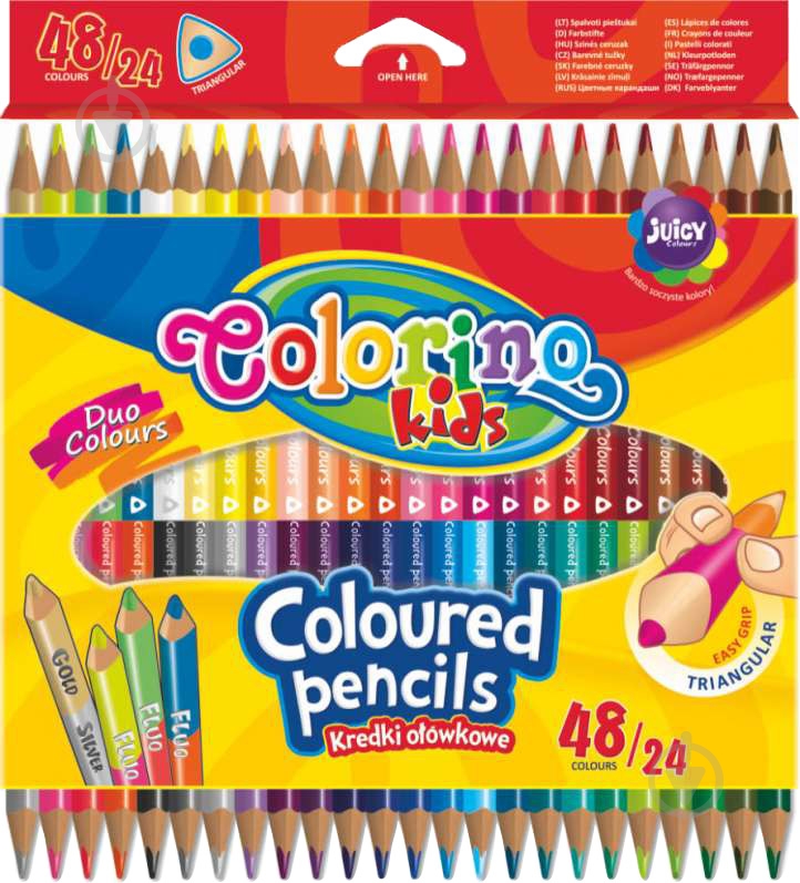 Карандаши цветные двухсторонние 24 шт. 51705PTR Colorino - фото 1