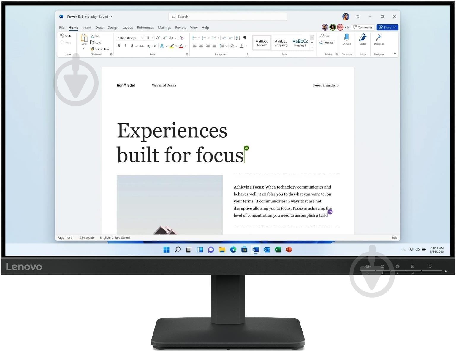 Монитор Lenovo 24" (68C2KAC1UA) - фото 1