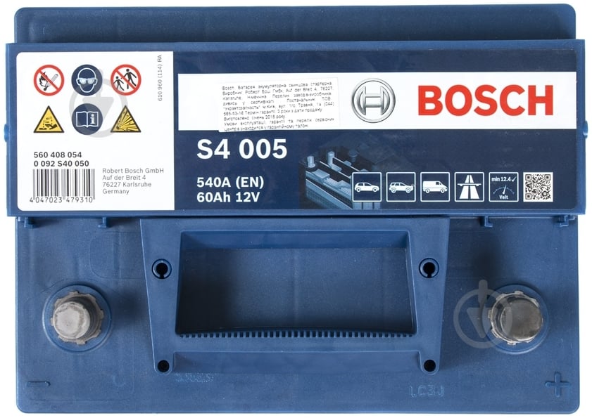 Акумулятор автомобільний Bosch S4 60Ah 540A 12V «+» праворуч (0092S40050) - фото 3