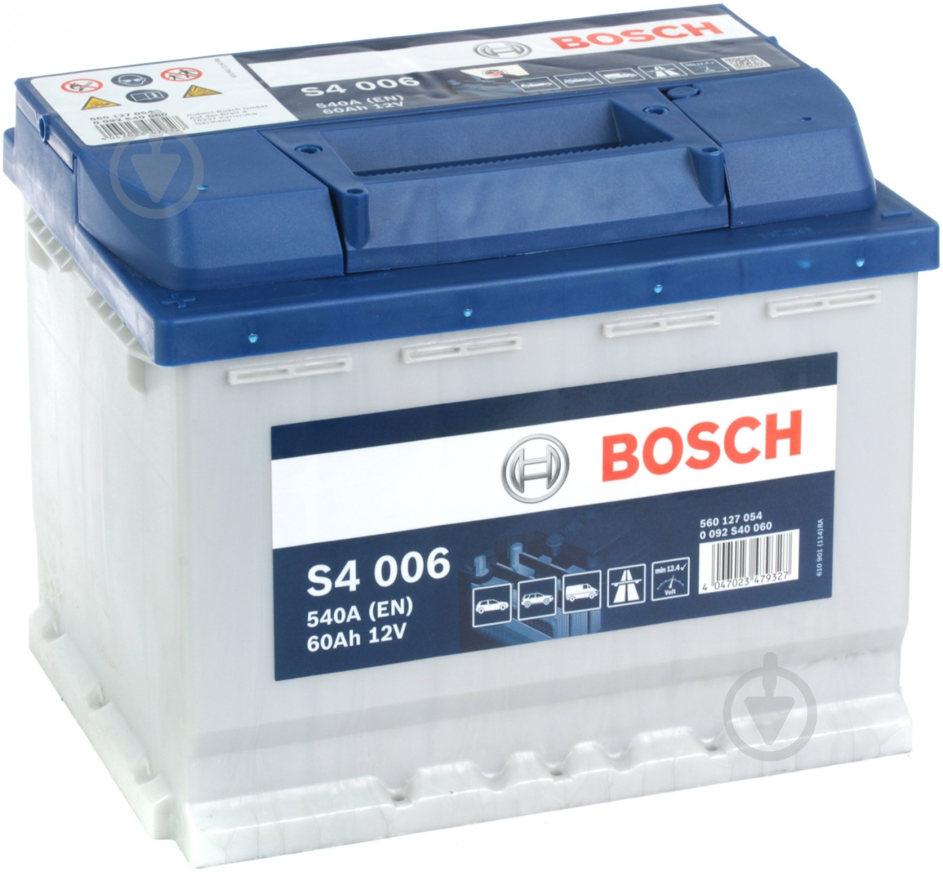 Акумулятор автомобільний Bosch S4 Silver 60Ah 540A 12V 0092S40060 «+» ліворуч (BO 0092S40060) - фото 1