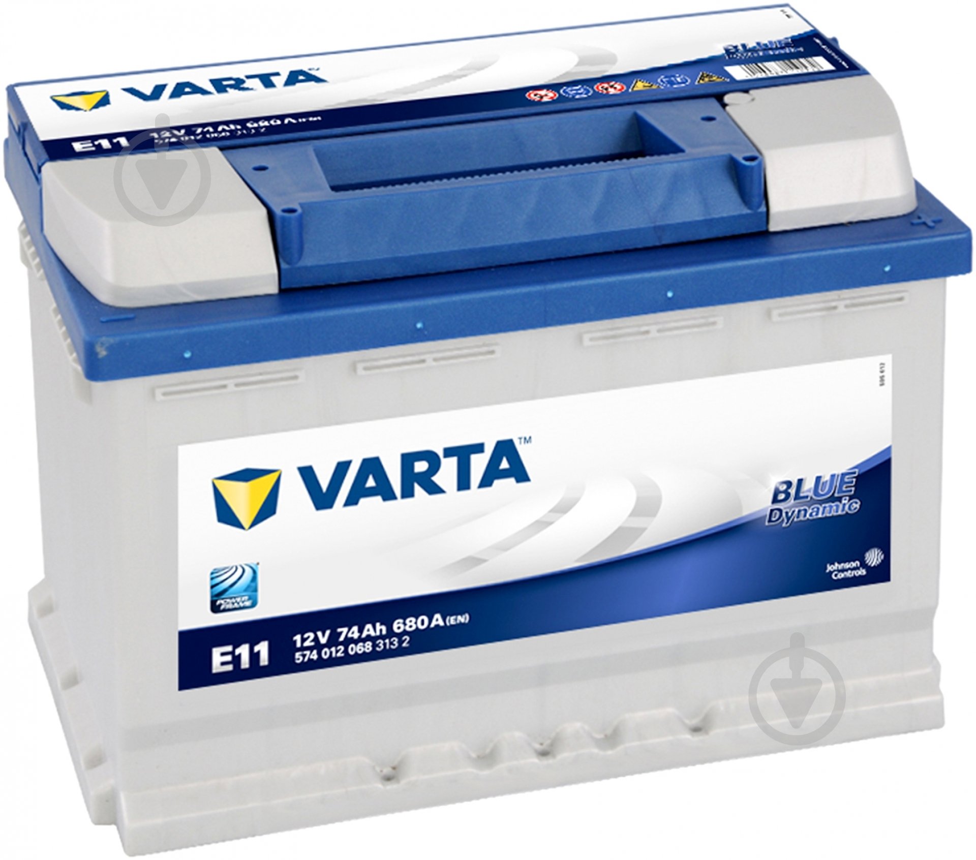 Акумулятор автомобільний Varta Blue Dynamic 74Ah 680A 12V 574012068 «+» праворуч (574012068) - фото 1