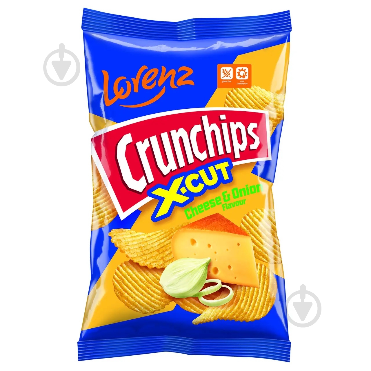 Чипсы Lorenz Crunchips X-Cut сыр и лук 140 г - фото 1
