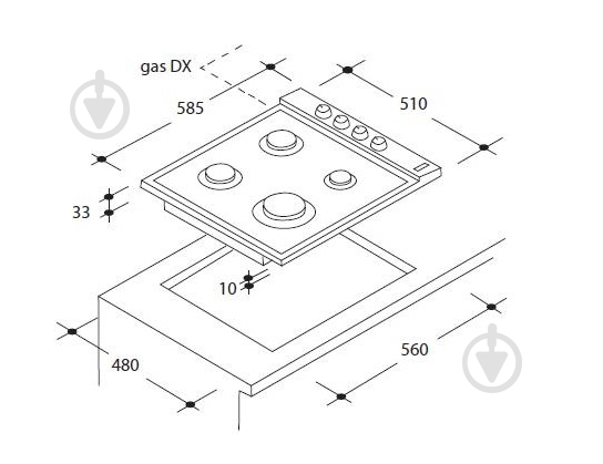 Варочная поверхность газовая Candy PL 40 ASX - фото 2 Варочная поверхность газовая Candy PL 40 ASX - фото 2