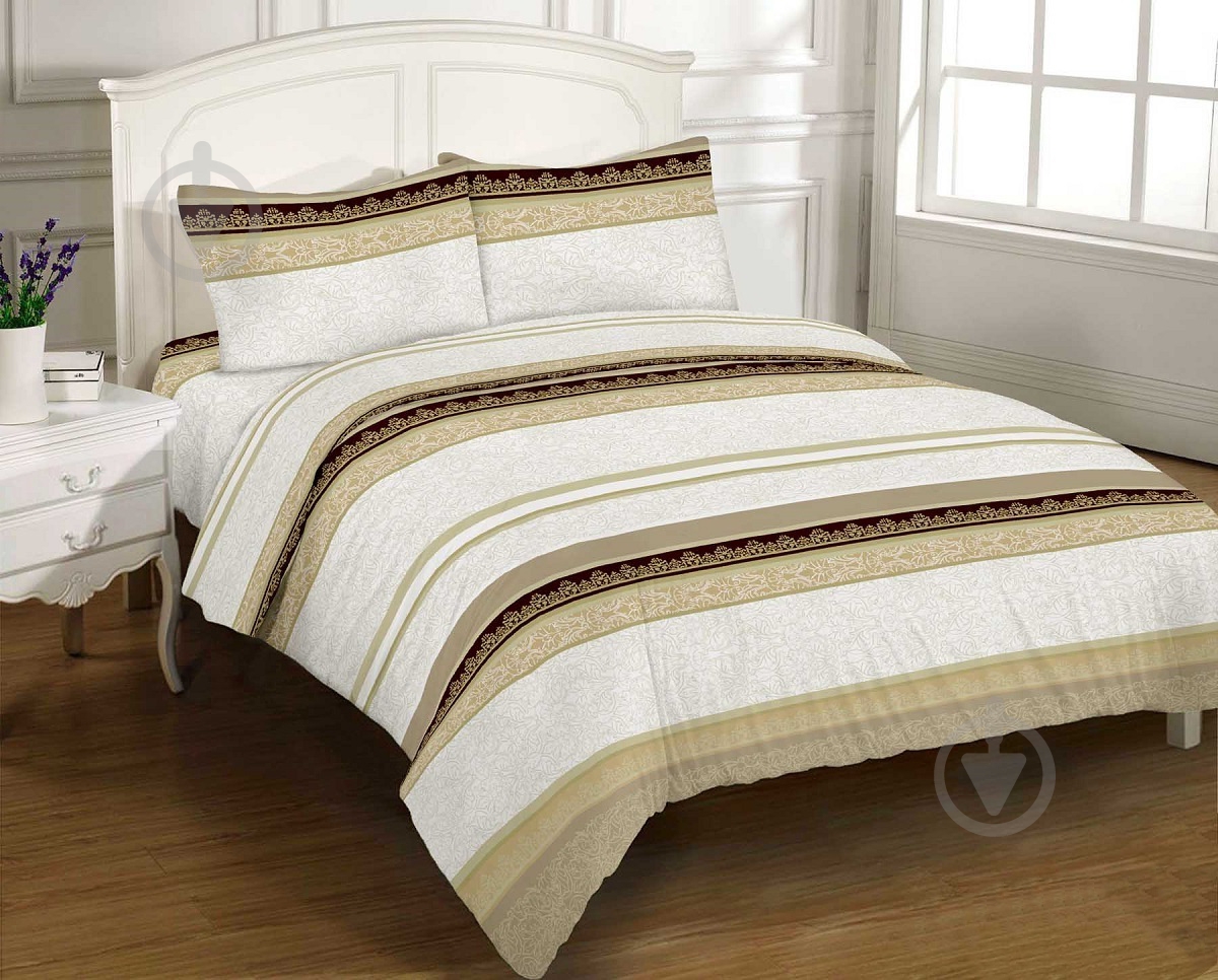 Комплект постельного белья полуторный 2847 E BEIGE мульти Zastelli - фото 1