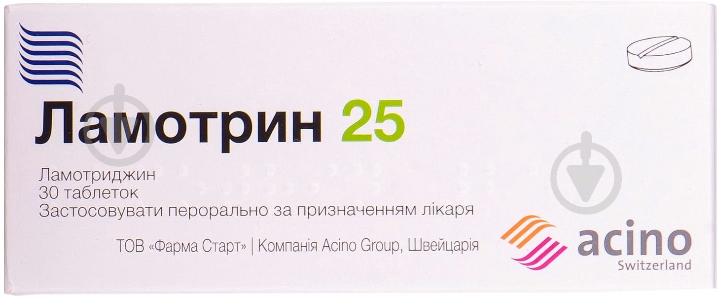 Ламотрин 25 №30 (10х3) таблетки 25 мг - фото 1 Ламотрин 25 №30 (10х3) таблетки 25 мг - фото 1