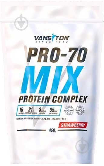 Протеин Vansiton Pro-70 Клубника 450 г - фото 1