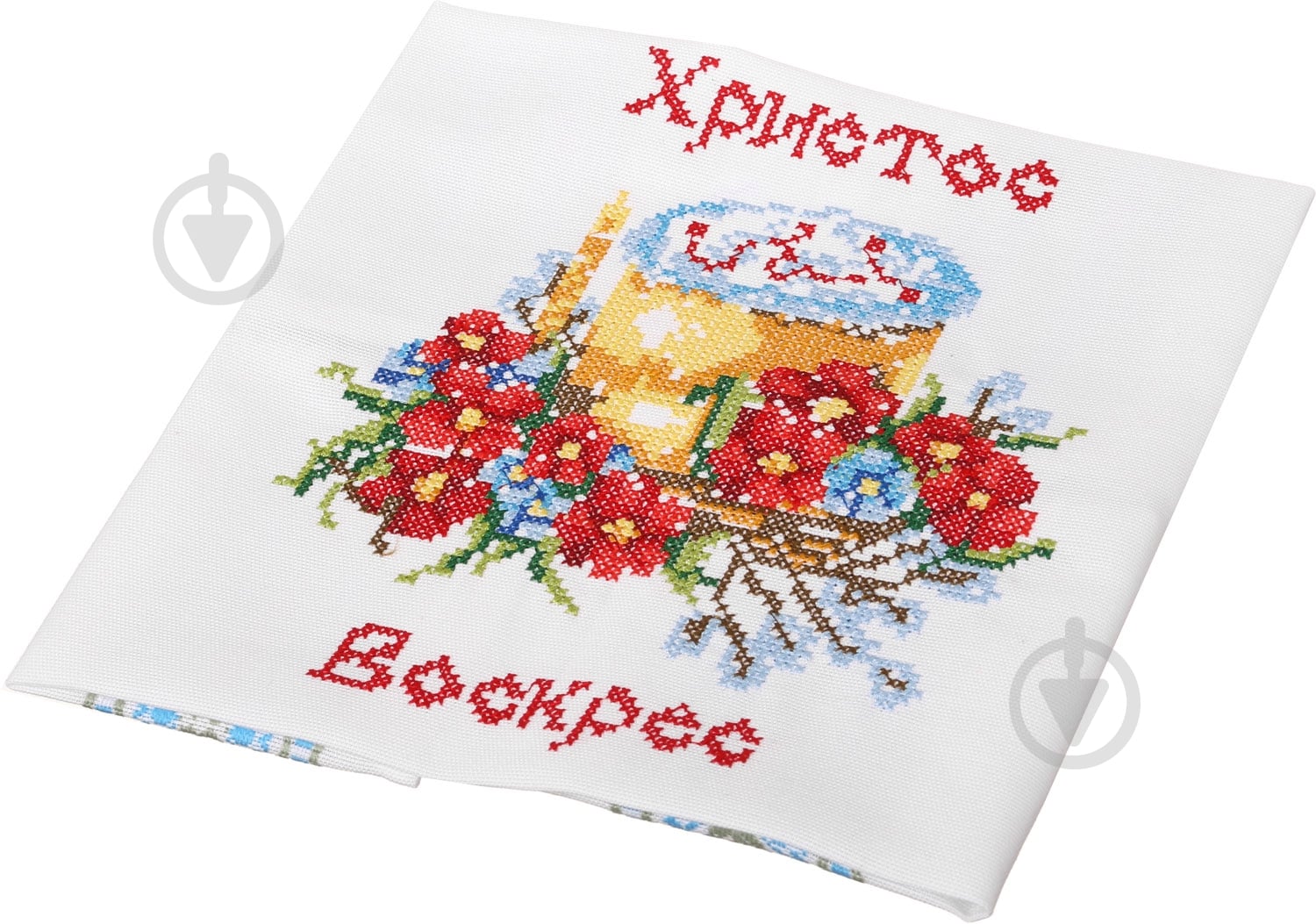 Салфетка пасхальная Пасха 43x45 см белый с рисунком - фото 1 Салфетка пасхальная Пасха 43x45 см белый с рисунком - фото 1