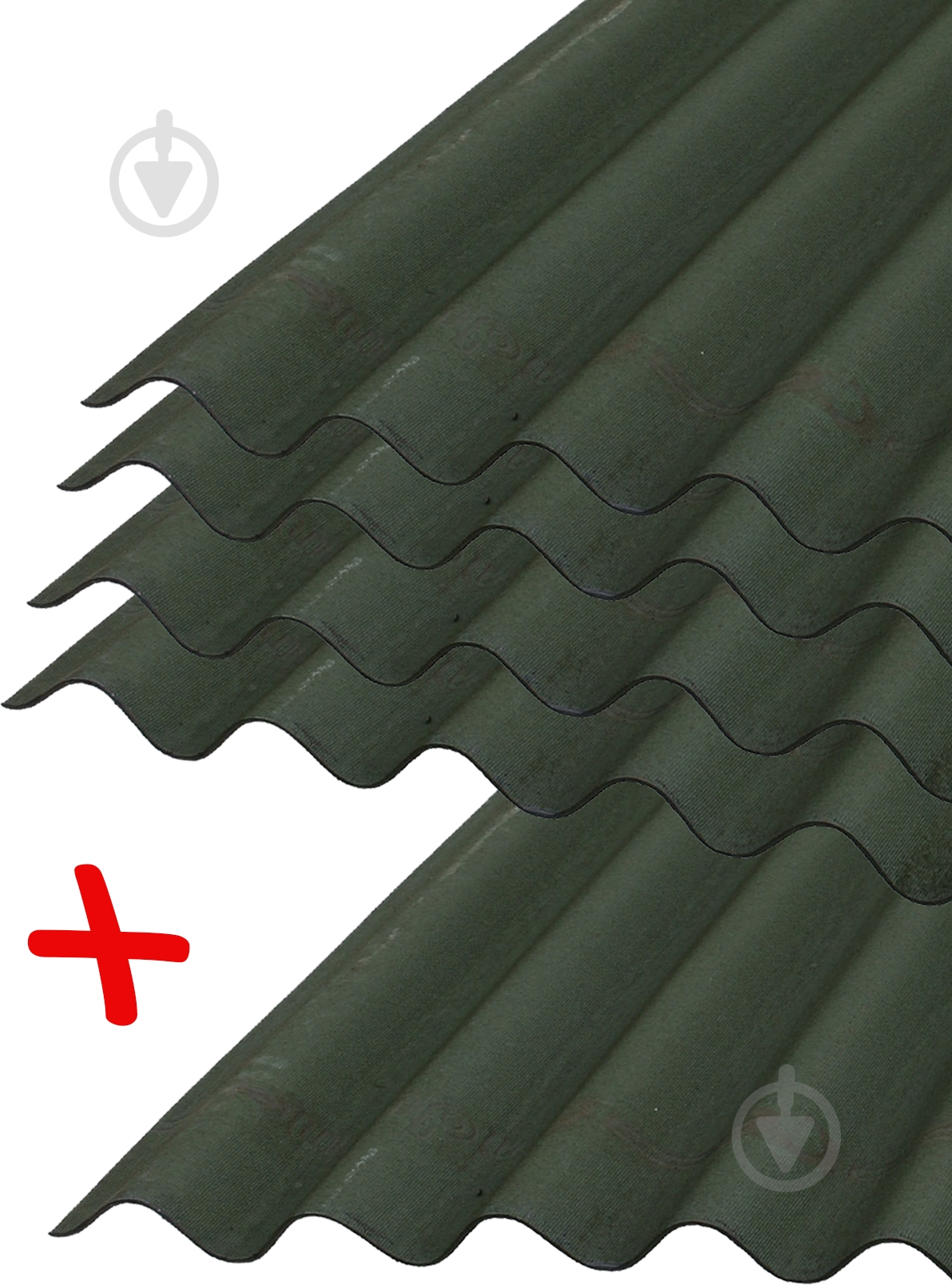 Комплект 4+1 Лист битумный Onduline DIY зеленый 2000х760 мм - фото 1