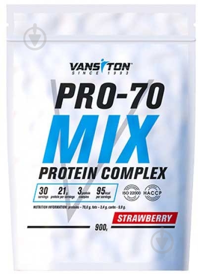 Протеин Vansiton Pro-70 Клубника 900 г - фото 1
