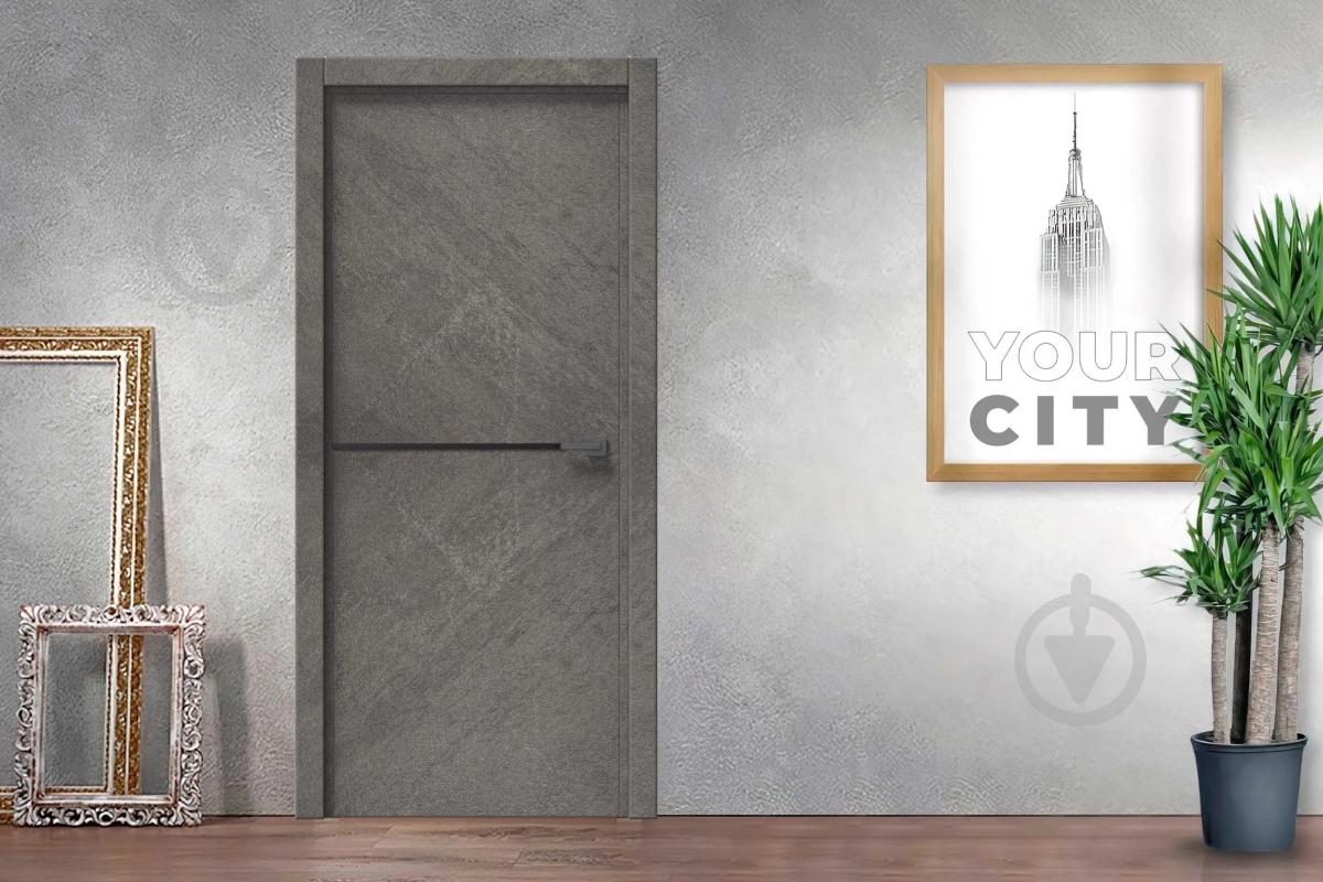 Дверное полотно IN WOOD ET-02 ПГ с черным молдингом и кромкой 700 мм срез камня - фото 2 Дверное полотно IN WOOD ET-02 ПГ с черным молдингом и кромкой 700 мм срез камня - фото 2