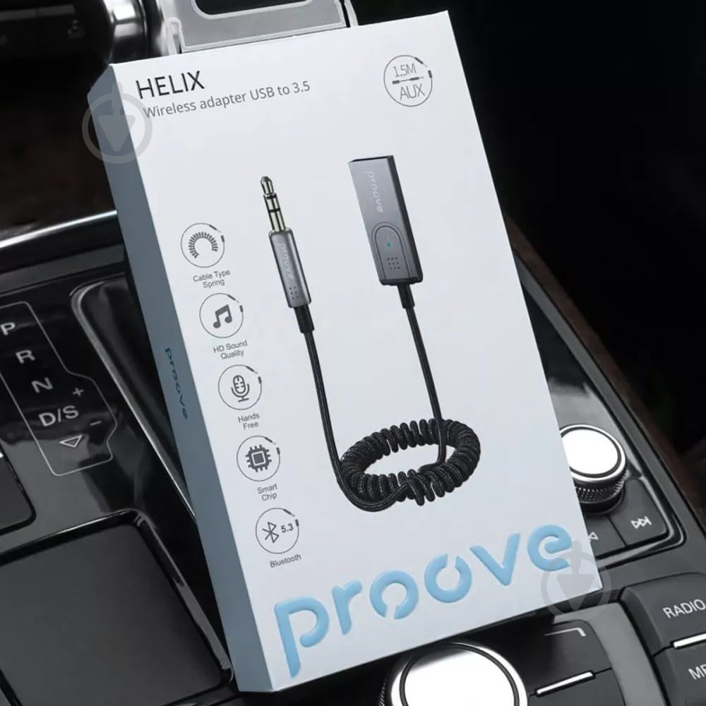 USB-хаб Proove Helix USB to 3.5 mm вбудований мікрофон Bluetooth 5.3 срібний (ADCS00001803) - фото 3