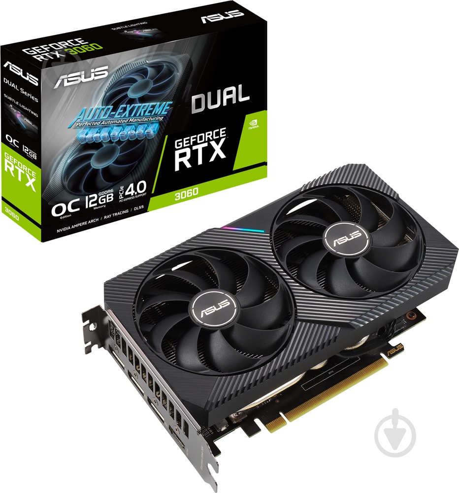 ᐉ Відеокарта Asus GeForce RTX 3060 Dual OC V2 LHR 12GB GDDR6