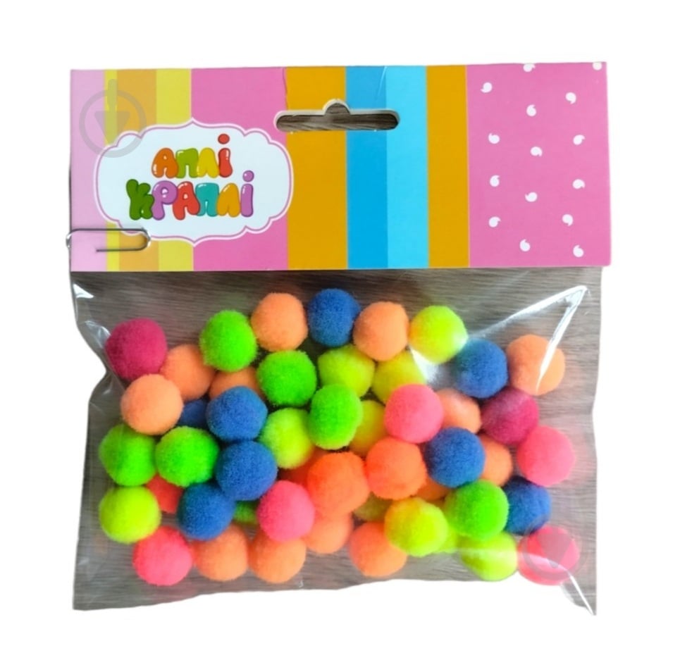 Набор помпонов микс 50 шт. Аплі Краплі - фото 2