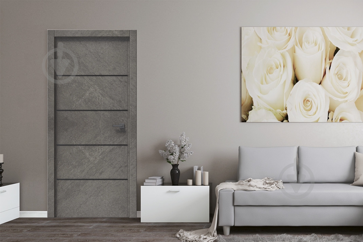 Дверне полотно IN WOOD ET-04 ПГ із чорним молдингом і кромкою 900 мм зріз каменю - фото 2 Дверне полотно IN WOOD ET-04 ПГ із чорним молдингом і кромкою 900 мм зріз каменю - фото 2