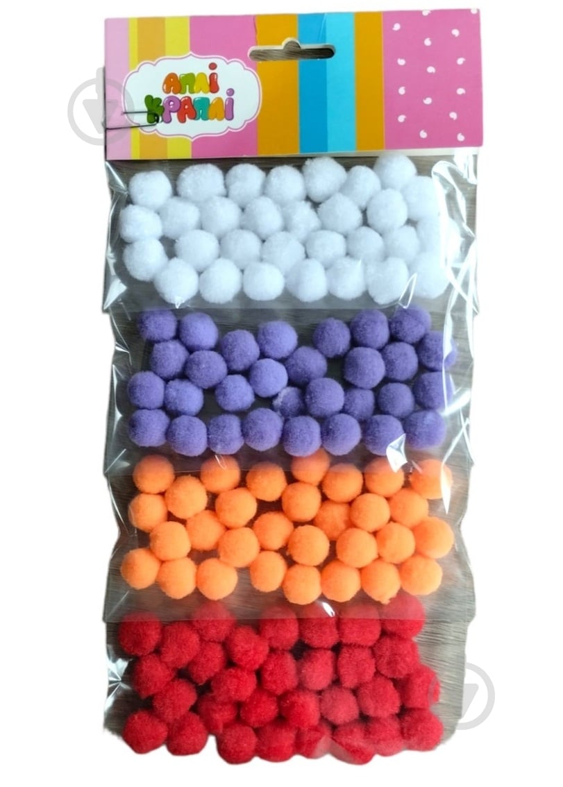 Набор помпонов Нейлоновых 4 цвета 80 шт. Аплі Краплі - фото 2 Набор помпонов Нейлоновых 4 цвета 80 шт. Аплі Краплі - фото 2