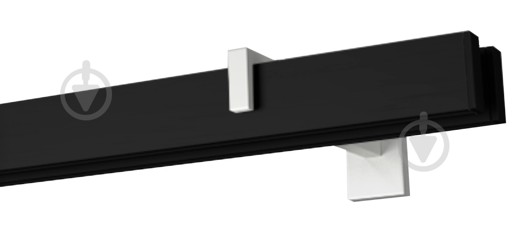 Комплект карнизу Quadrum Square line подвійний 17/300 см білий/чорний профіль з чорними гачками - фото 1 Комплект карнизу Quadrum Square line подвійний 17/300 см білий/чорний профіль з чорними гачками - фото 1