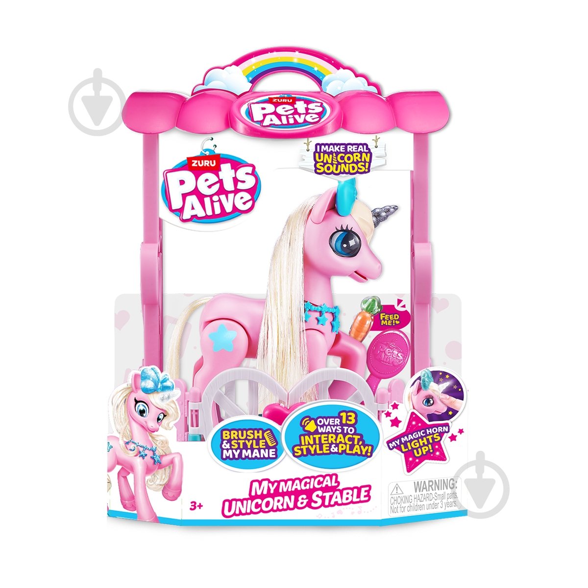 Интерактивный игровой набор Pets & Robo Alive Волшебный единорог в домике 9545 - фото 1 Интерактивный игровой набор Pets & Robo Alive Волшебный единорог в домике 9545 - фото 1