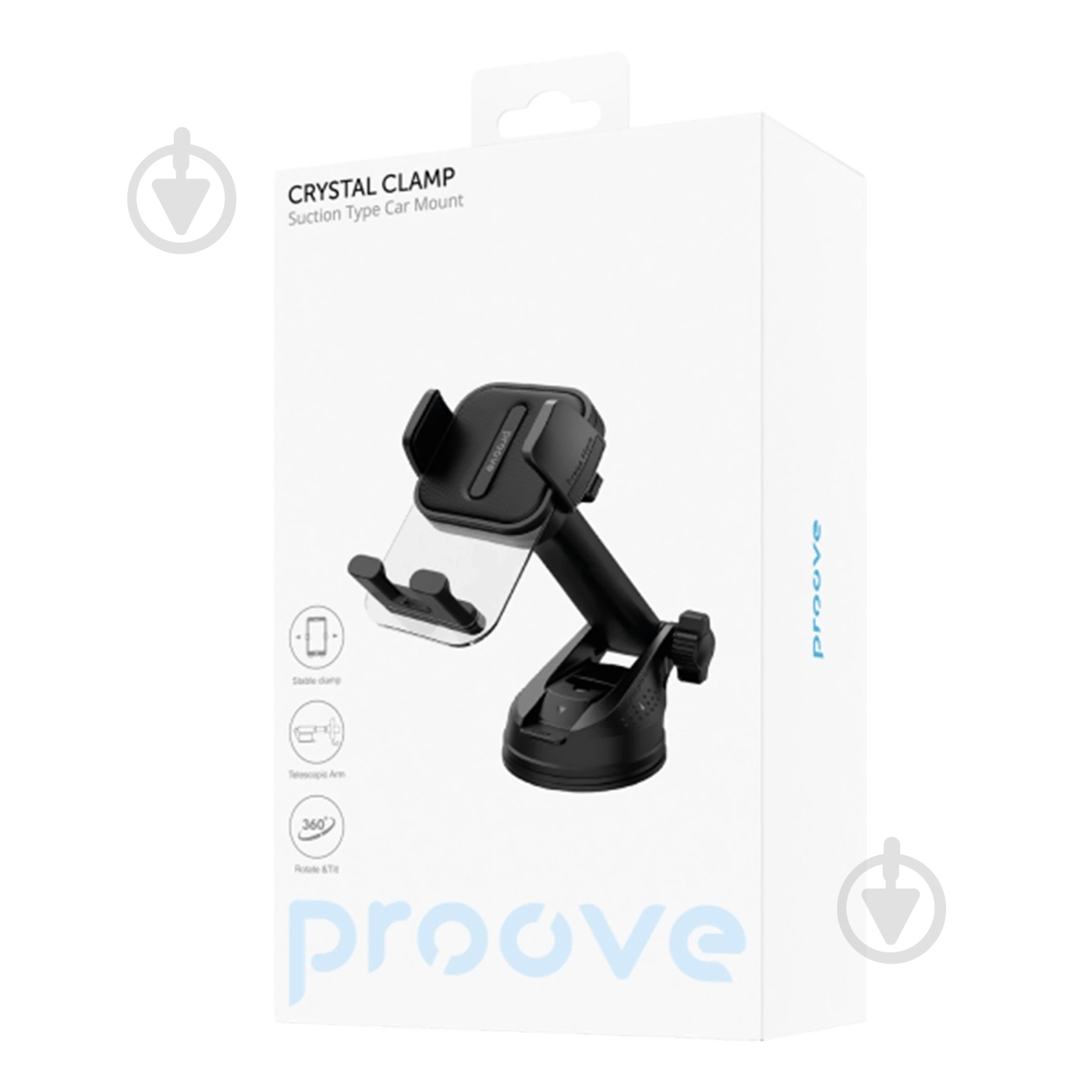 Держатель для мобильного телефона Crystal Clamp Suction Type Car Mount (CHCS00000001) Proove черный - фото 3