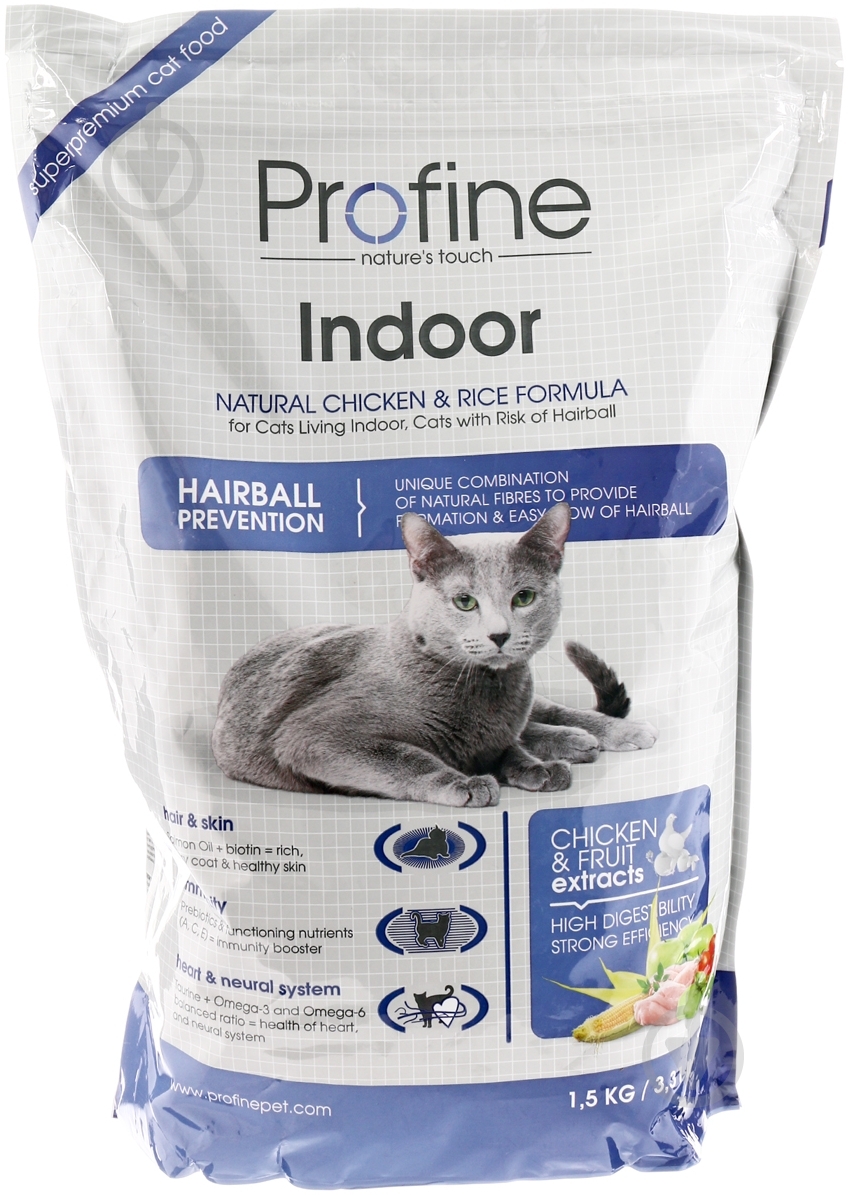 Корм Profine Cat Indoor 130019 курица ,кукуруза, рис 1,5 кг - фото 1