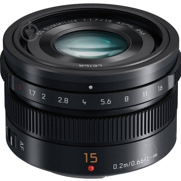Объектив Panasonic Micro 4/3 15 mm f/1.7 ASPH Black H-X015E-K - фото 1 Объектив Panasonic Micro 4/3 15 mm f/1.7 ASPH Black H-X015E-K - фото 1