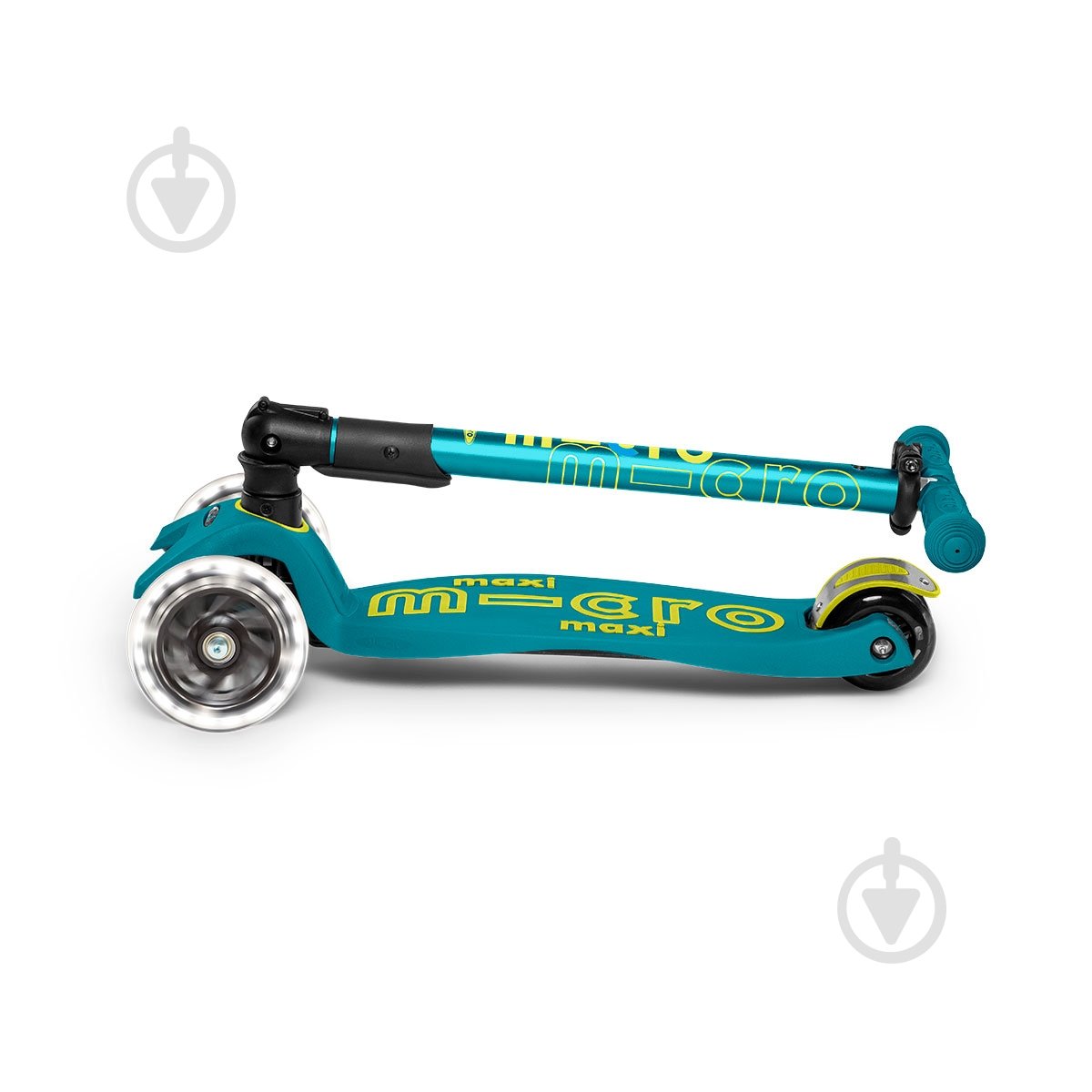 Самокат Micro детский Maxi Deluxe Foldable LED бирюзовый MMD097 - фото 6 Самокат Micro детский Maxi Deluxe Foldable LED бирюзовый MMD097 - фото 6
