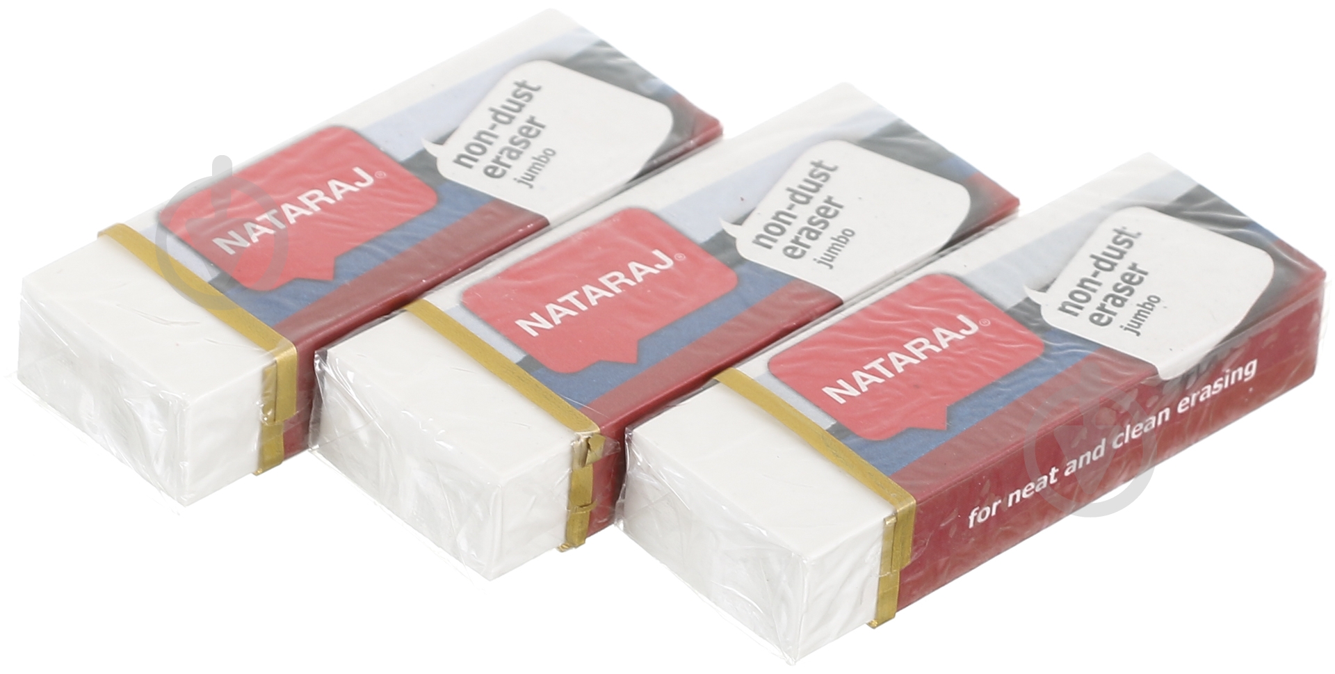 Ластик NON DUST Jumbo 3 шт. Nataraj - фото 1