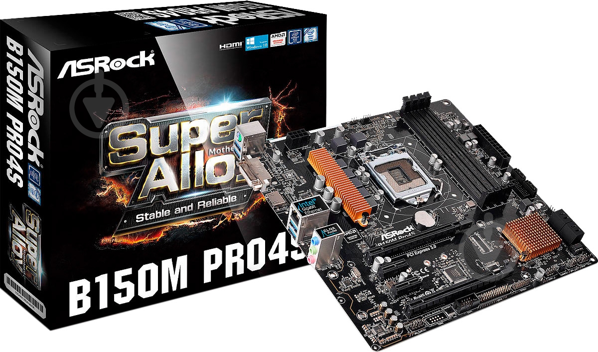 Материнська плата ASRock B150M_PRO4S (Socket 1151, Intel B150, mirco ATX) - фото 5 Материнська плата ASRock B150M_PRO4S (Socket 1151, Intel B150, mirco ATX) - фото 5