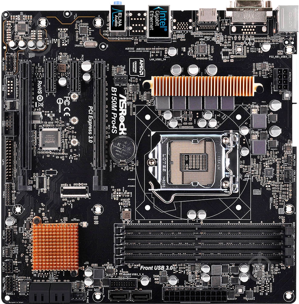 Материнська плата ASRock B150M_PRO4S (Socket 1151, Intel B150, mirco ATX) - фото 1 Материнська плата ASRock B150M_PRO4S (Socket 1151, Intel B150, mirco ATX) - фото 1