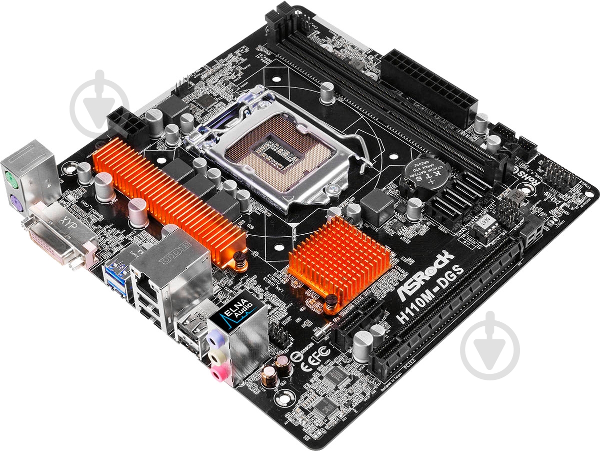 Материнская плата ASRock H110M-DGS (Socket 1151, Intel H110, mirco ATX) - фото 3 Материнская плата ASRock H110M-DGS (Socket 1151, Intel H110, mirco ATX) - фото 3