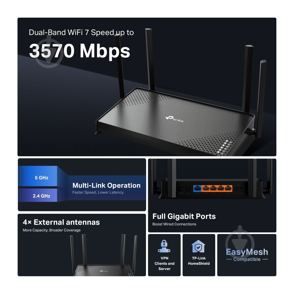 Маршрутизатор TP-Link Archer BE220 - фото 5