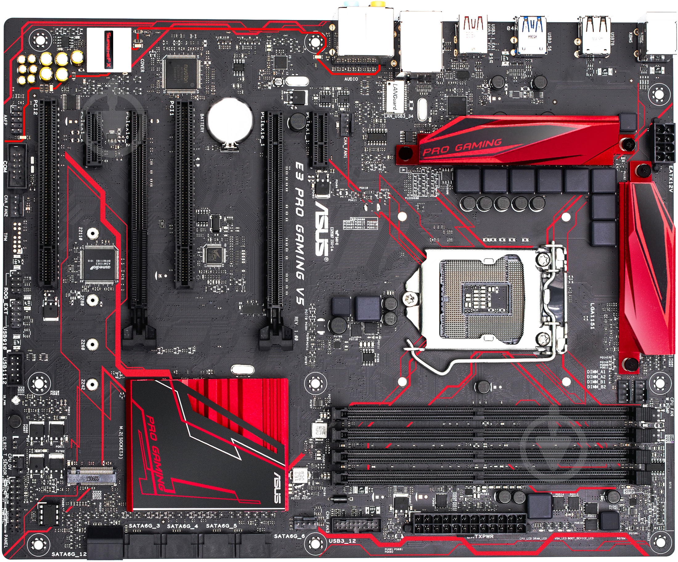Материнская плата Asus E3_PRO_GAMING_V5 (Socket 1151, Intel C232, ATX) - фото 1