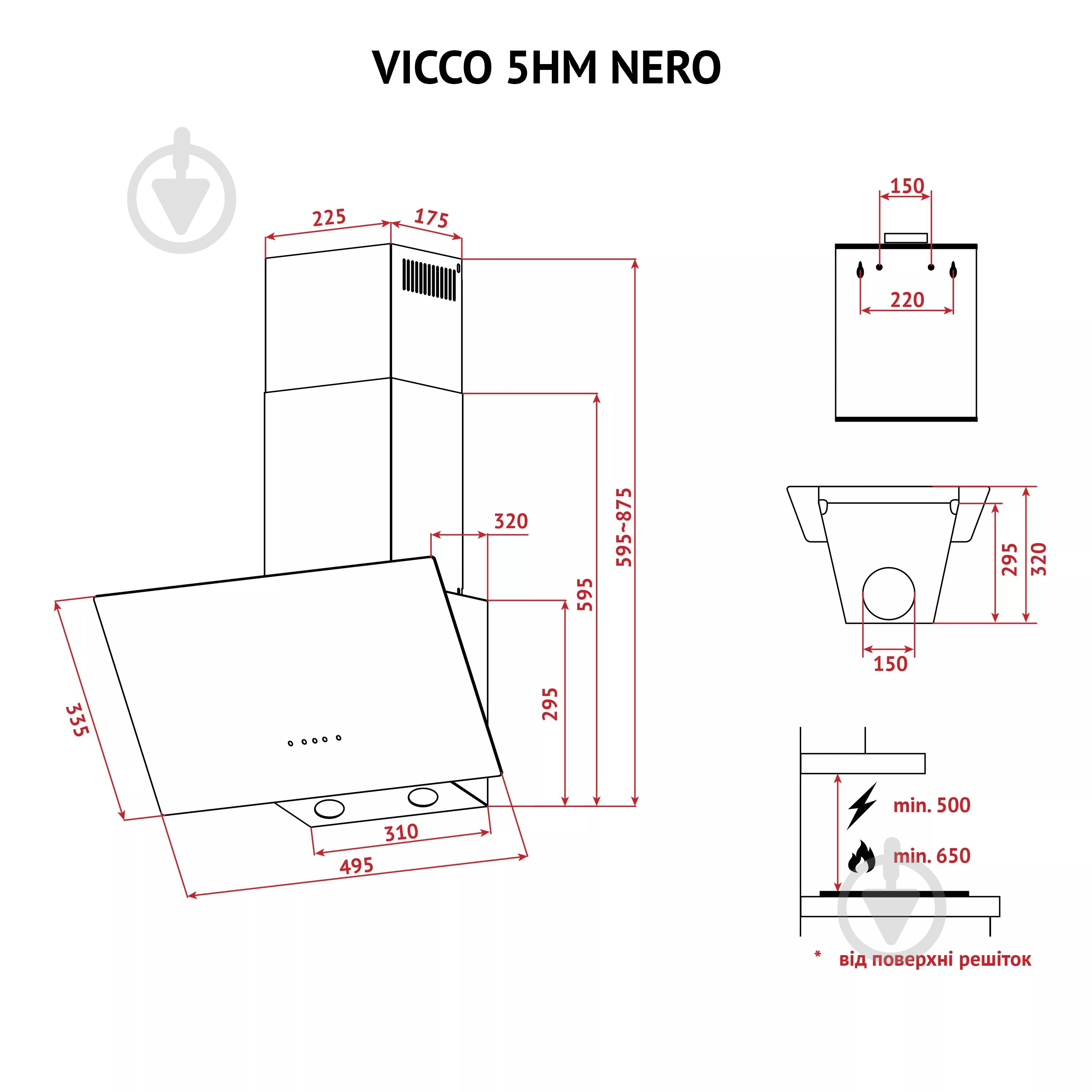 ВИТРИНА! Вытяжка Perfelli VICCO 5HM NERO - фото 11