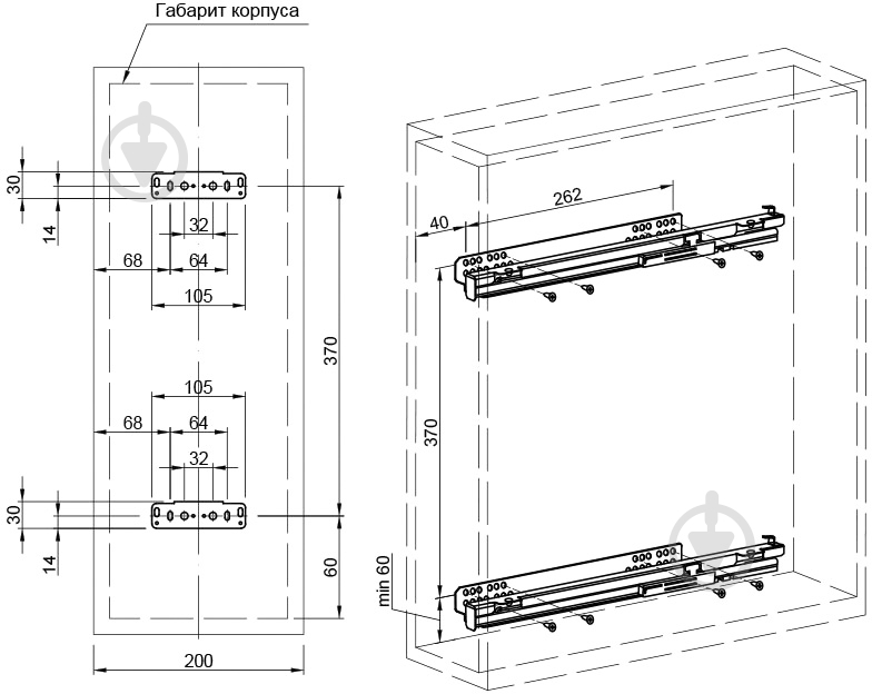 Карго Muller Star 200 мм боковое левое с доводчиком хром - фото 5