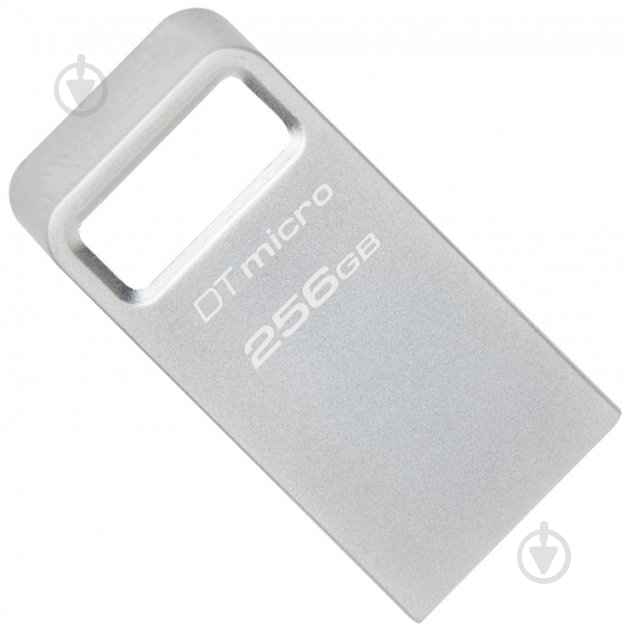 Накопитель Kingston DataTraveler Micro 256 ГБ USB 3.2 silver (DTMC3G2/256GB) - фото 1