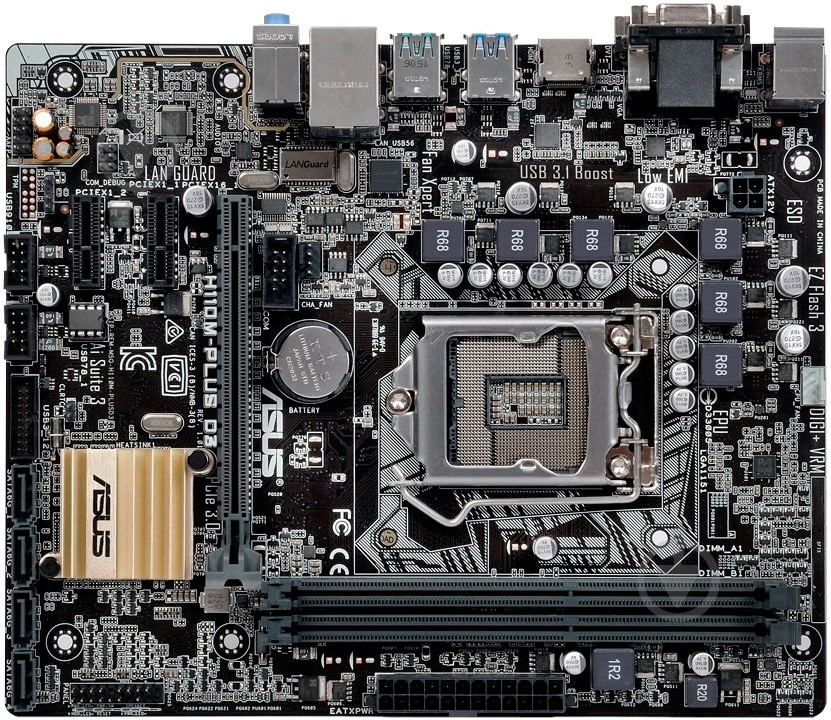 Материнская плата Asus H110M-PLUS_D3 (Socket 1151, Intel H110, mirco ATX) - фото 1