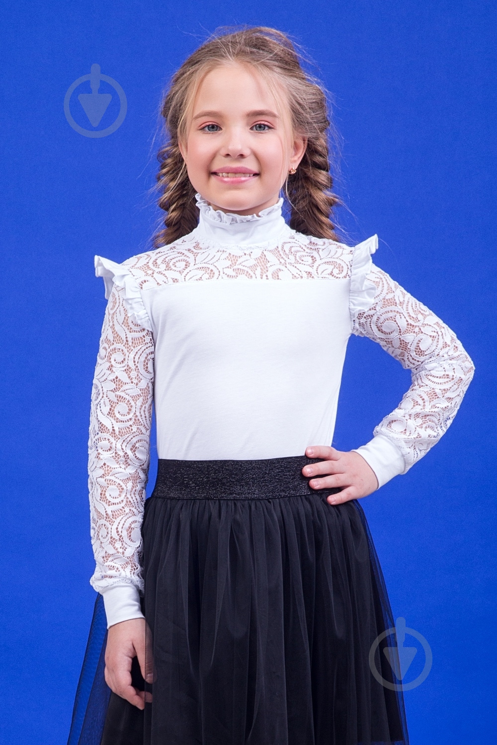 Блуза Zironka 26-9068-1 р.134 білий - фото 1 Блуза Zironka 26-9068-1 р.134 білий - фото 1