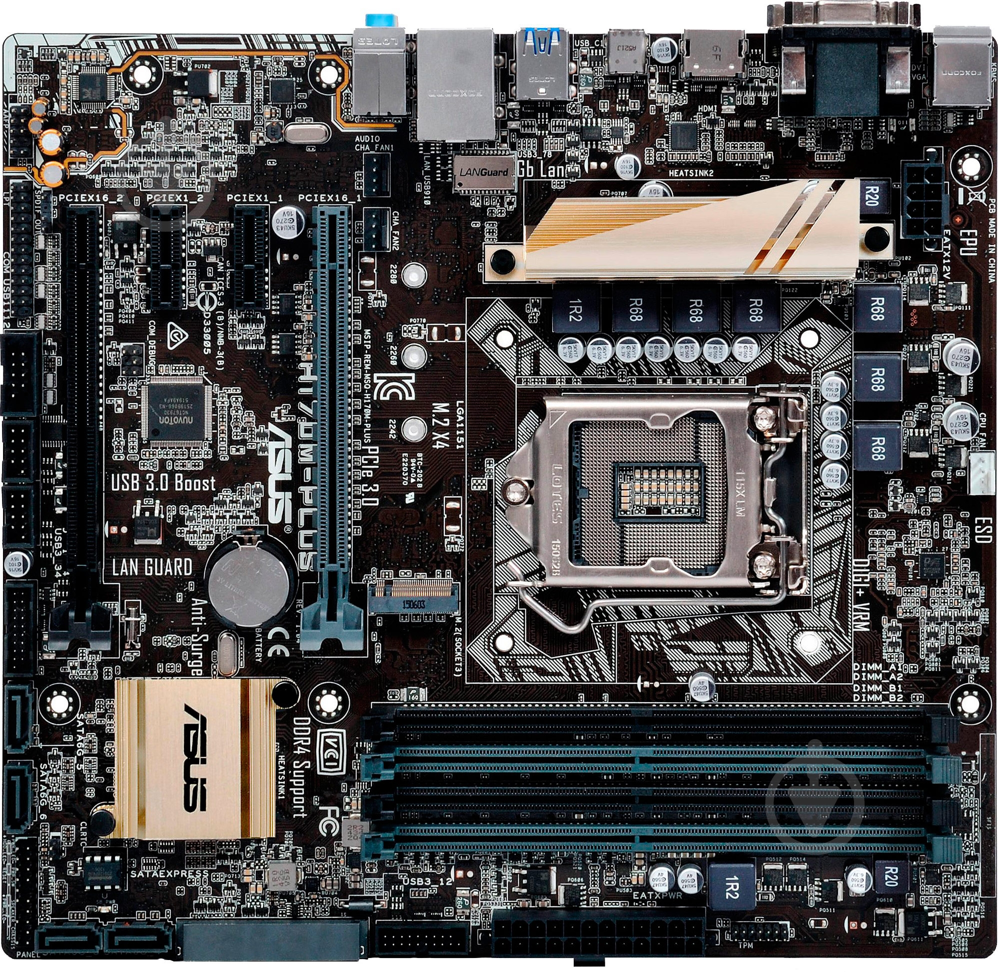 Материнская плата Asus H170M-PLUS (Socket 1151, Intel H170, mirco ATX) - фото 1 Материнская плата Asus H170M-PLUS (Socket 1151, Intel H170, mirco ATX) - фото 1