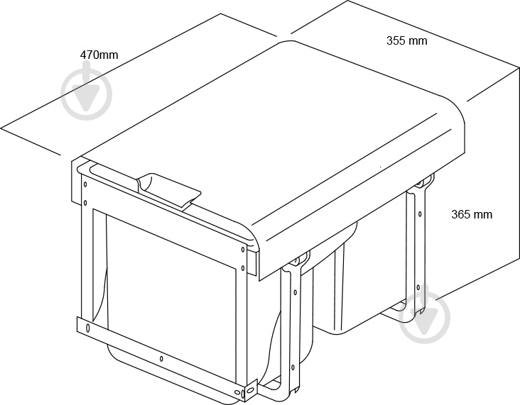 Ведро для мусора Muller Widder 1x34 л серый - фото 5