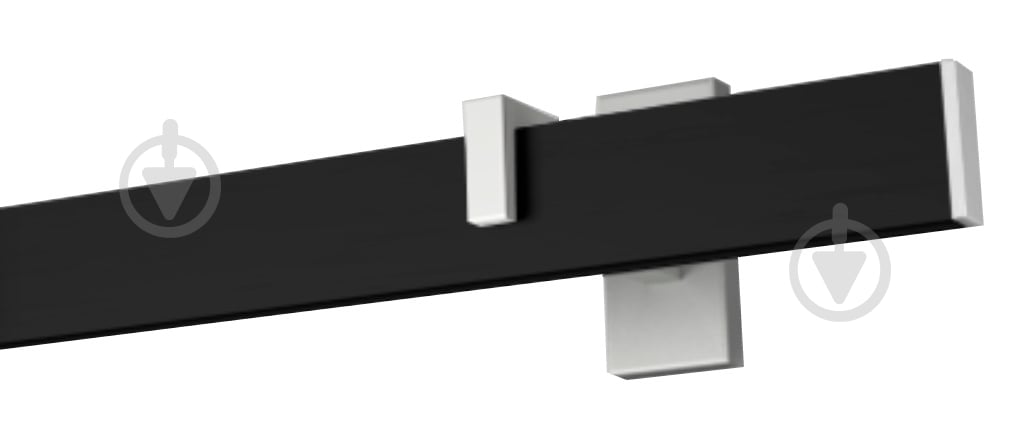 Комплект карниза Quadrum Square line одинарный 9/300 см белый/черный профиль/белое окончание с черными крючками - фото 1 Комплект карниза Quadrum Square line одинарный 9/300 см белый/черный профиль/белое окончание с черными крючками - фото 1