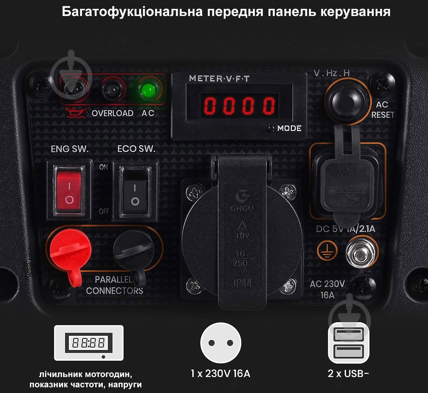 Генератор инверторный MaXpeedingRODS 1 кВт / 1,2 кВт MXR1500 - фото 4