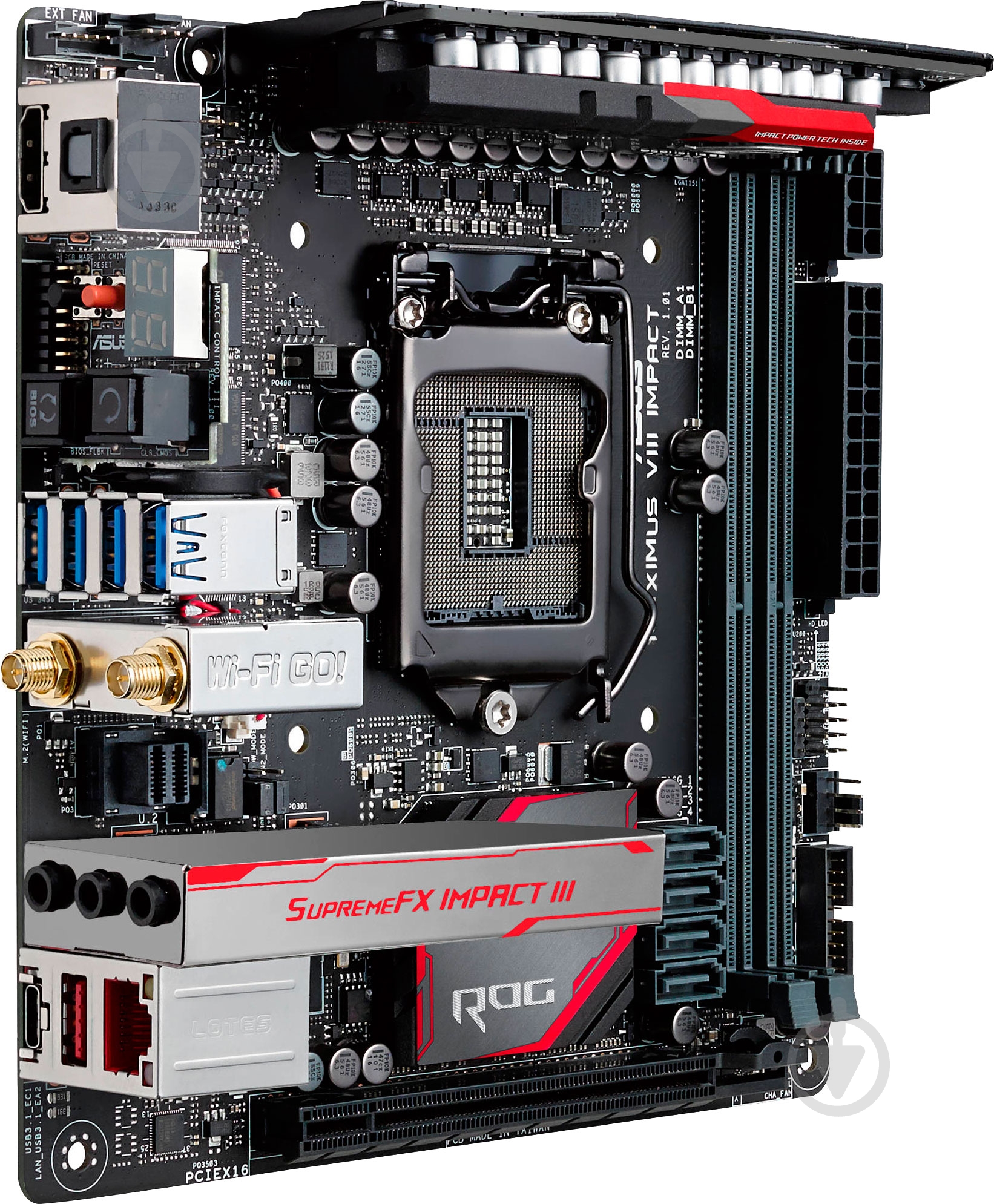 Материнская плата Asus MAXIMUS_VIII_IMPACT (Socket 1151, Intel Z170, mini ITX) - фото 4 Материнская плата Asus MAXIMUS_VIII_IMPACT (Socket 1151, Intel Z170, mini ITX) - фото 4